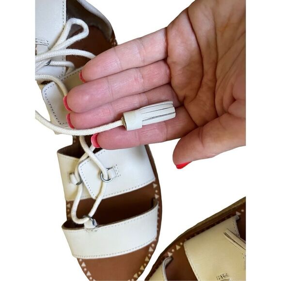 Lucky Brand Dristel Gladiator Sandal size 8.5 Cream Leather - Picture 10 of 12